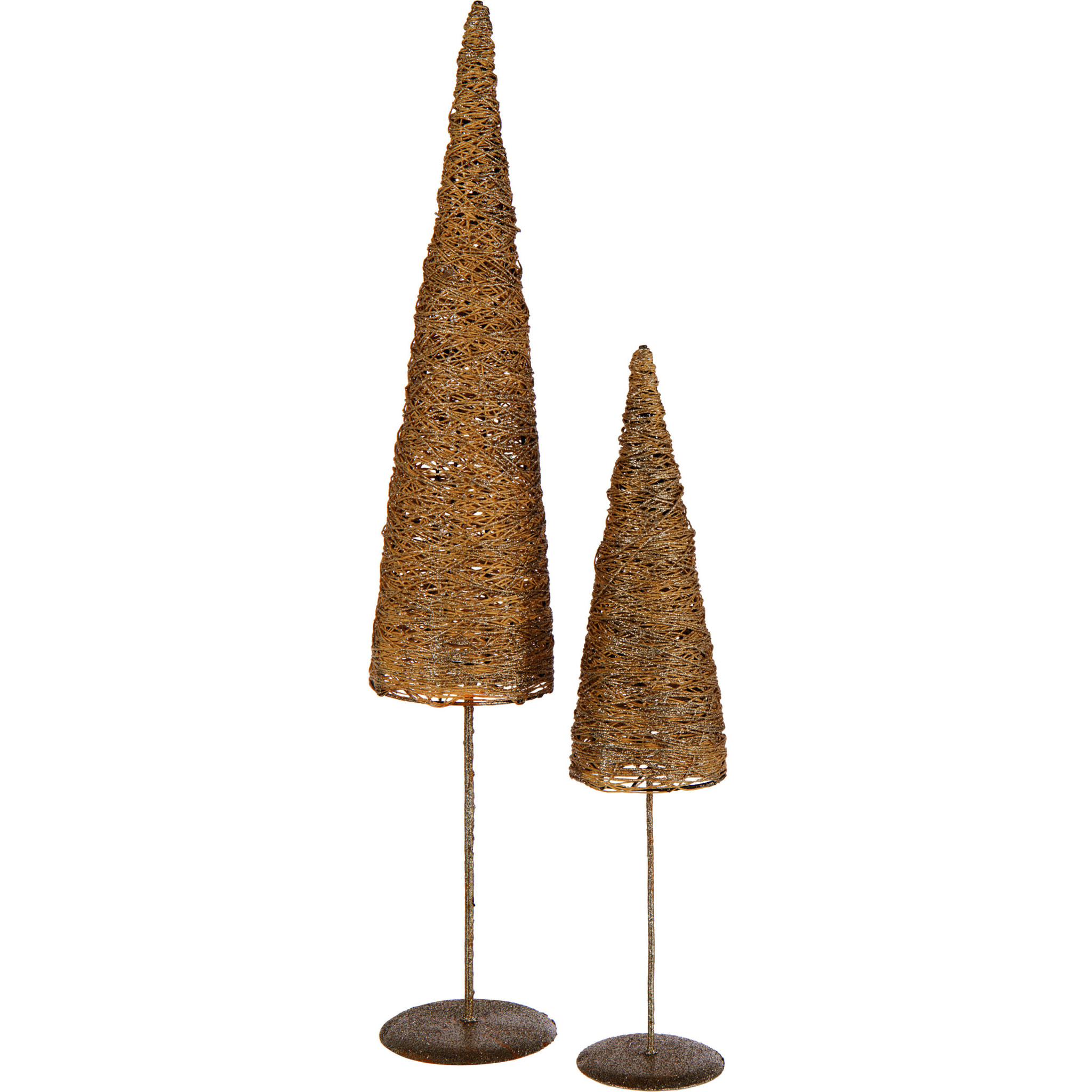 J-Line décoration Sapin De Noël Sur Base - métal/papier - or - large