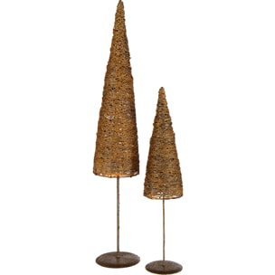 J-Line décoration Sapin De Noël Sur Base - métal/papier - or - large