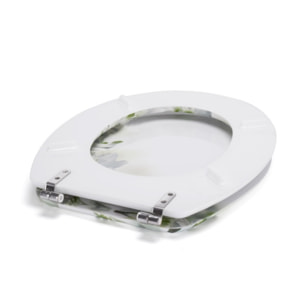 Abattant wc MDF Sofaà¯a à  Motifs Fleurs - Charnières Inox MSV