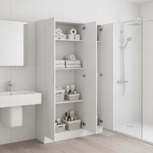 Armadio Multiuso Con 3 Ante Battenti E Ripiani Interni Design Moderno Salvaspazio Armadietto Mobile Camera Da Letto 140.25 x 36 x 180.9 cm Bianco
