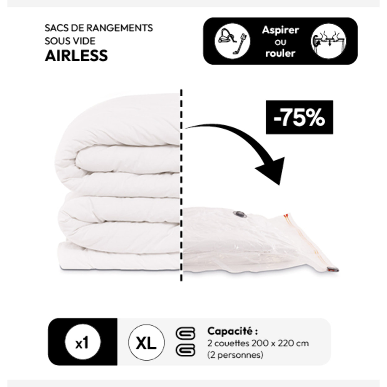 Sac compresseur 120x90cm "Air-Flat "