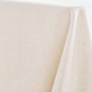 Nappe rectangle en poly-lin avec finition ourlet - Naturel