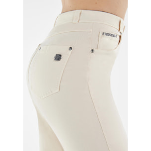 Pantaloni FREDDY BLACK 7/8 vita alta tessuto navetta beige