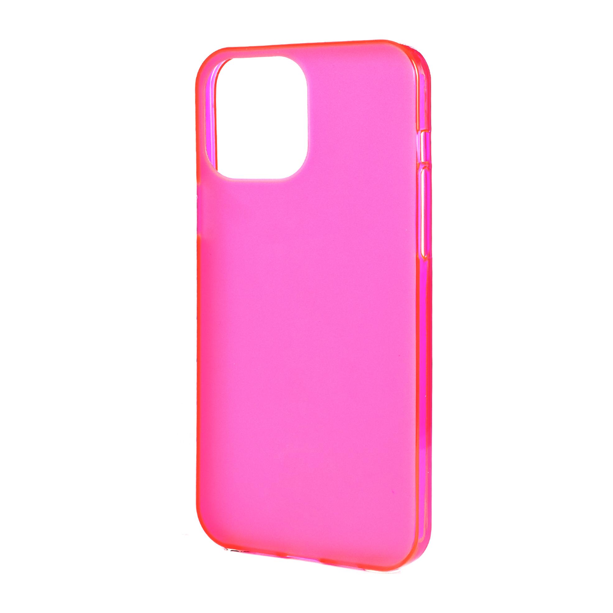 DAM Carcasa de silicona para iPhone 13 Pro Max. Acabado semi transparente mate con bordes brillo. 8,1x0,9x16,3 Cm. Color: Fucsia