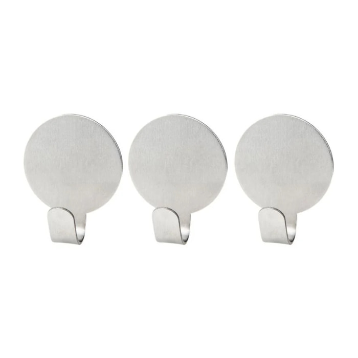 Lot de 3 crochet adhésifs ronds Fackelmann Tecno