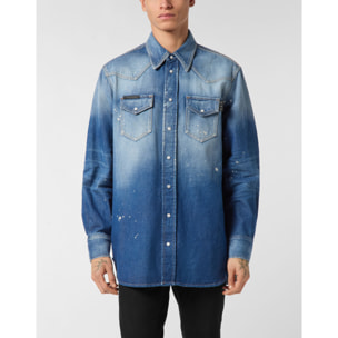 PHILIPP PLEIN Denim Shirt Ls