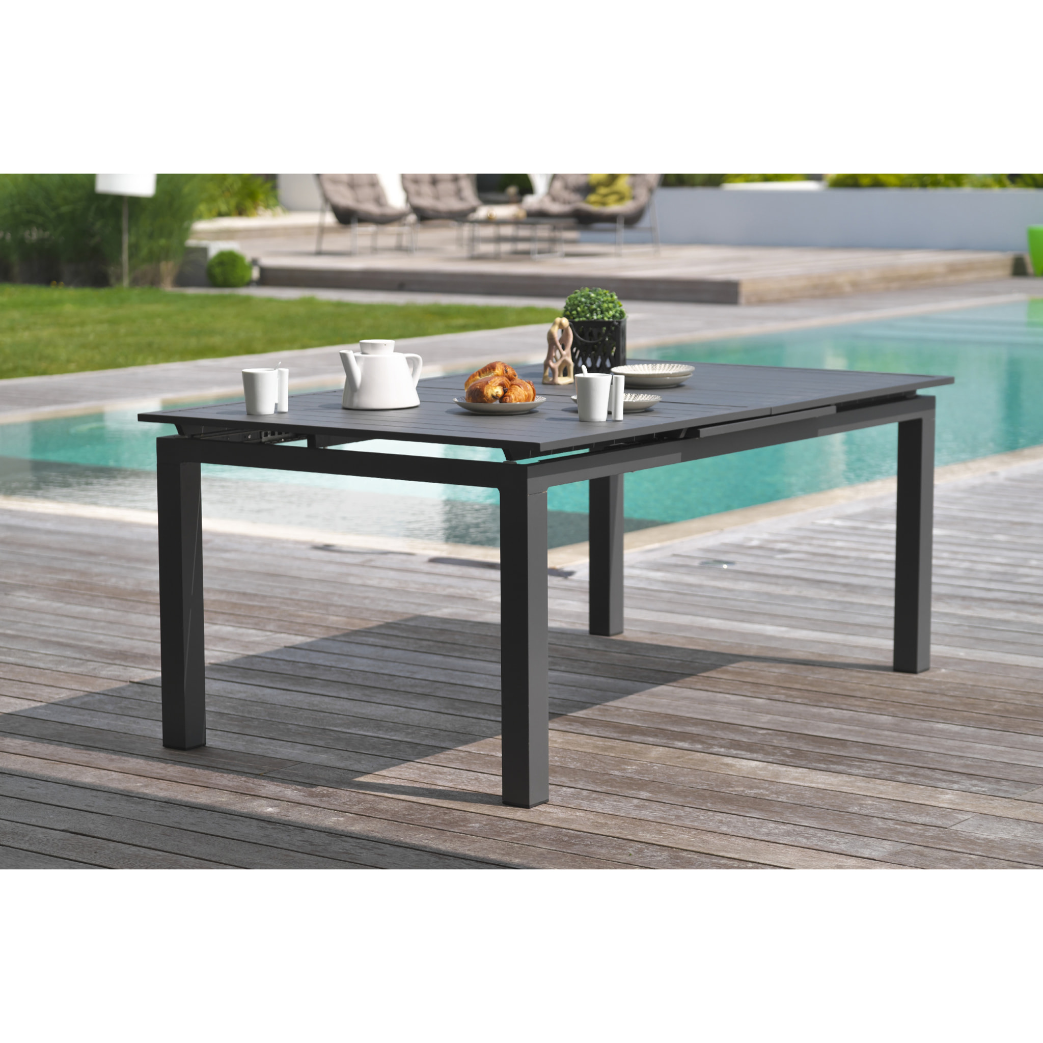 MIAMI - Ensemble repas de jardin 12 places en aluminium