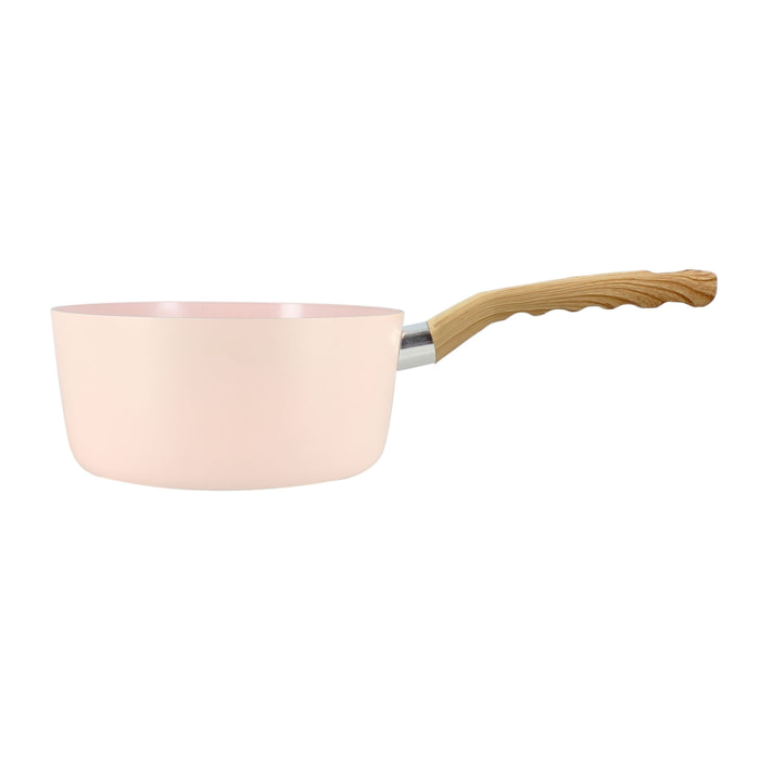 Casserole 18cm avec revêtement céramique rose - tous feux COLORAMA