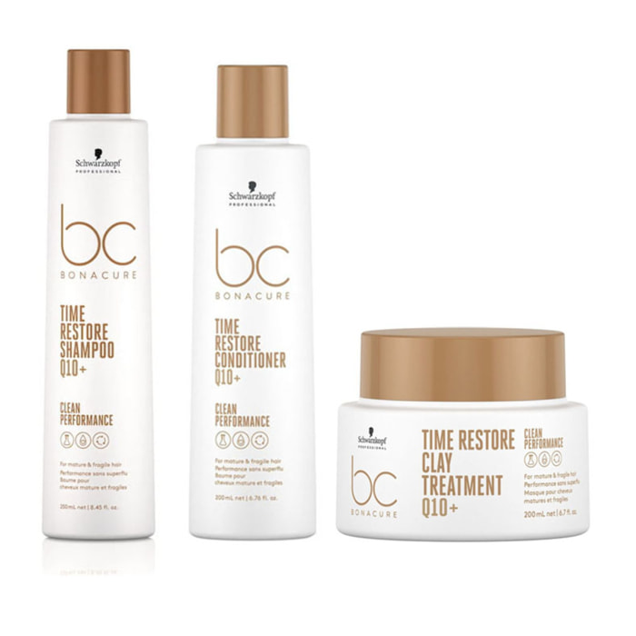 SCHWARZKOPF Kit BC Bonacure Time Restore Shampoo 250ml + Conditioner 200ml + Maschera 200ml