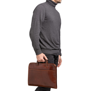 Borsa da lavoro  da uomo In Vera pelle Made in Italy 40x30x6 cm