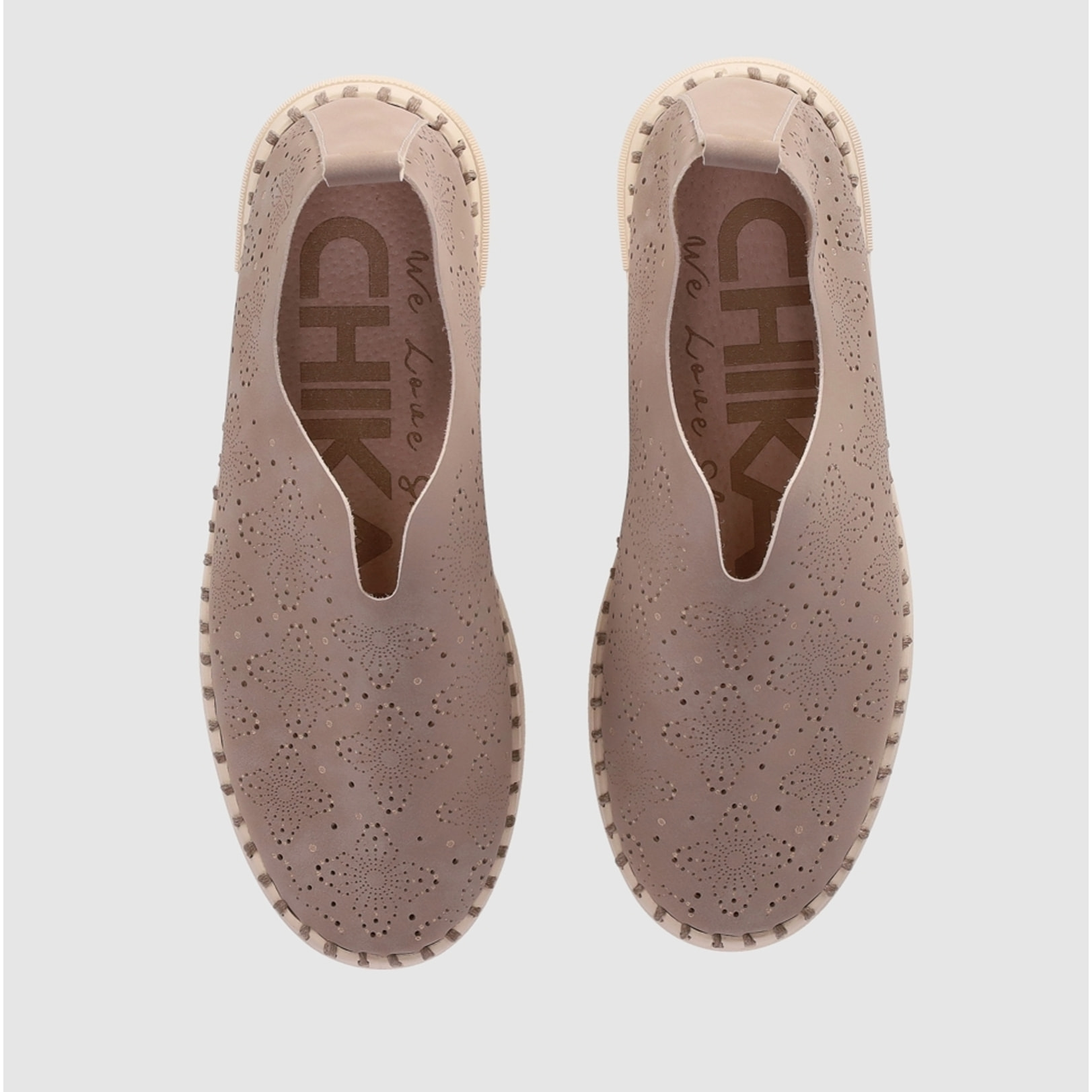 Zapatos de Piel Sintética - Taupe - Tacón: 4 cm