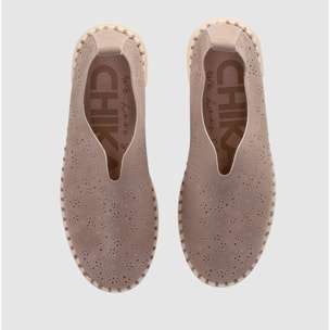 Zapatos de Piel Sintética - Taupe - Tacón: 4 cm