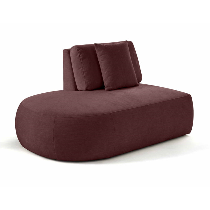 Santorini - module d'assise gauche - en tissu texturé - Prune