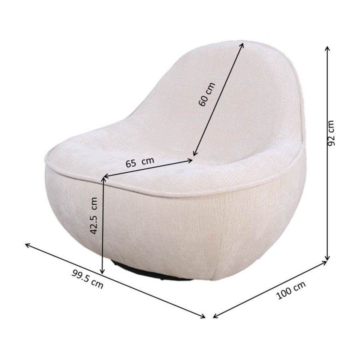 Fauteuil pivotant Ovo jaune Kare Design