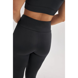 Leggings termici con interno in peluche nero e stile sportivo