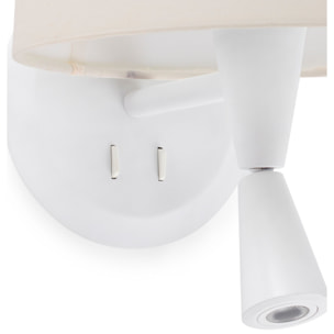 CONGA Lampe applique avec lecteur blanc/beige