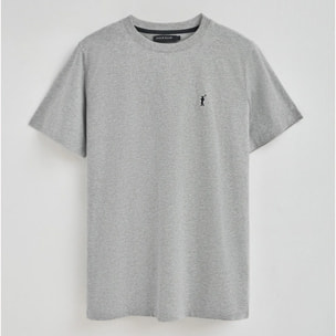 Pack hombre de tres camisetas en azul marino, blanco y gris vigoré con cuello redondo y bordado Rigby Go