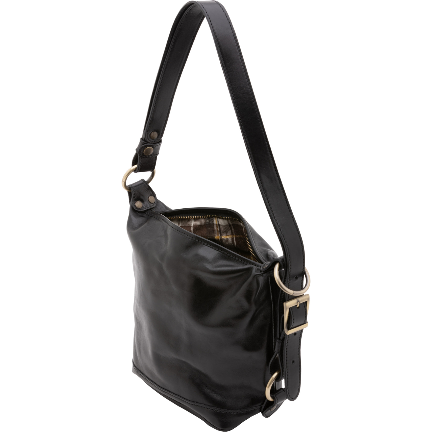 Borsa a secchiello  da donna In Vera pelle Made in Italy 25x28x14 cm