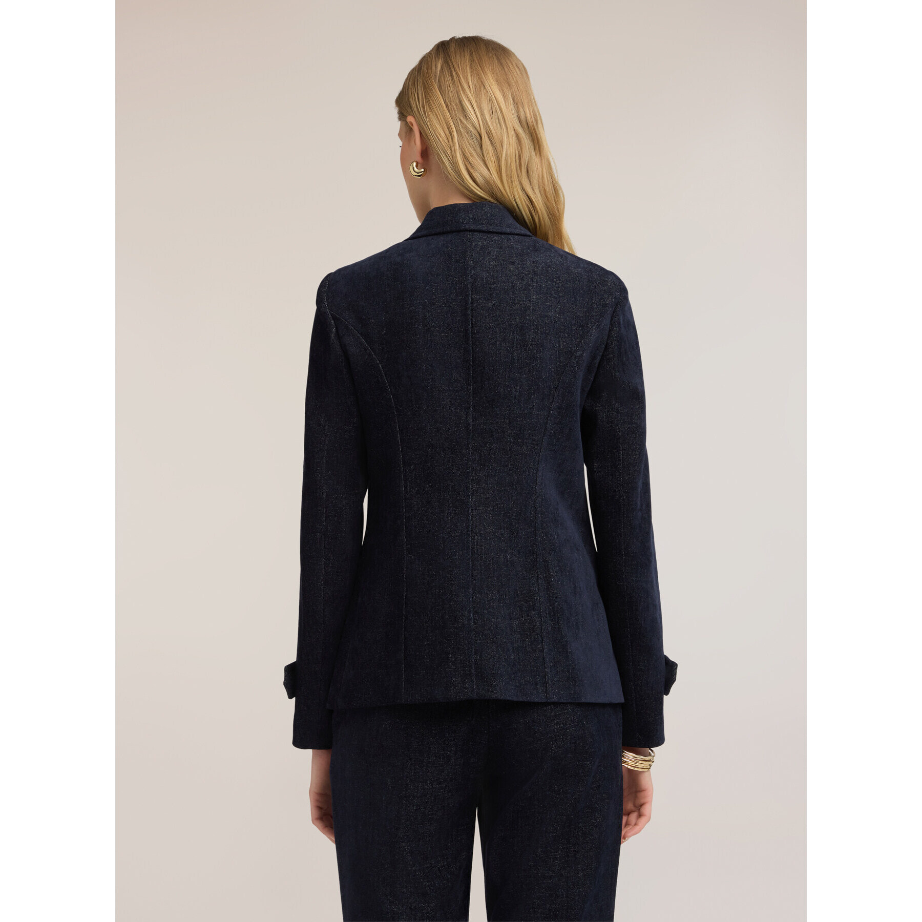 Motivi - Blazer in velluto con bottoni gioiello - Blu