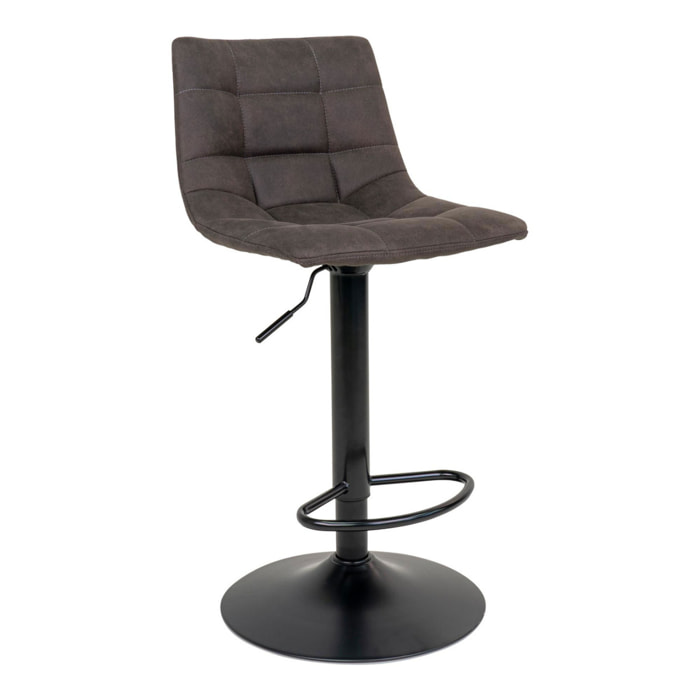 Set 2 sgabelli da bar Middelfart in microfibra grigio scuro con base nera