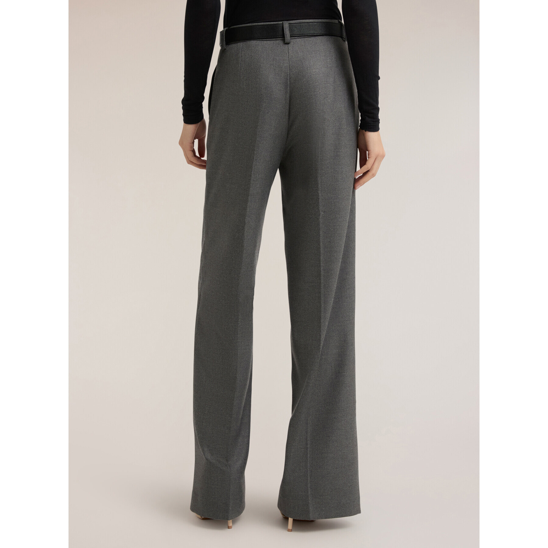 Motivi - Pantalones palazzo de franela - Gris