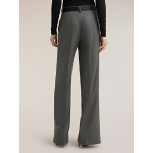 Motivi - Pantalones palazzo de franela - Gris