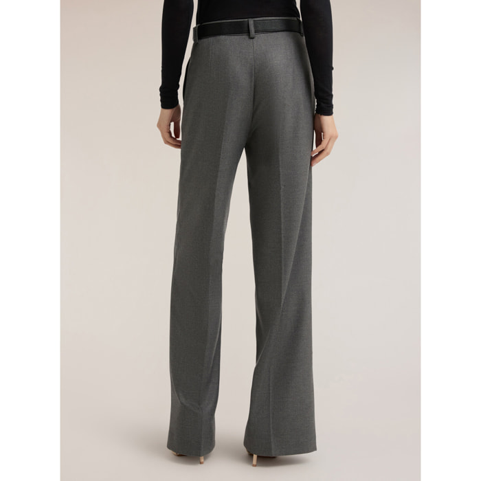 Motivi - Pantalones palazzo de franela - Gris