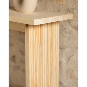 Consola de madera maciza en tono natural de 120x80cm Alto: 35 Largo: 120 Ancho: 80