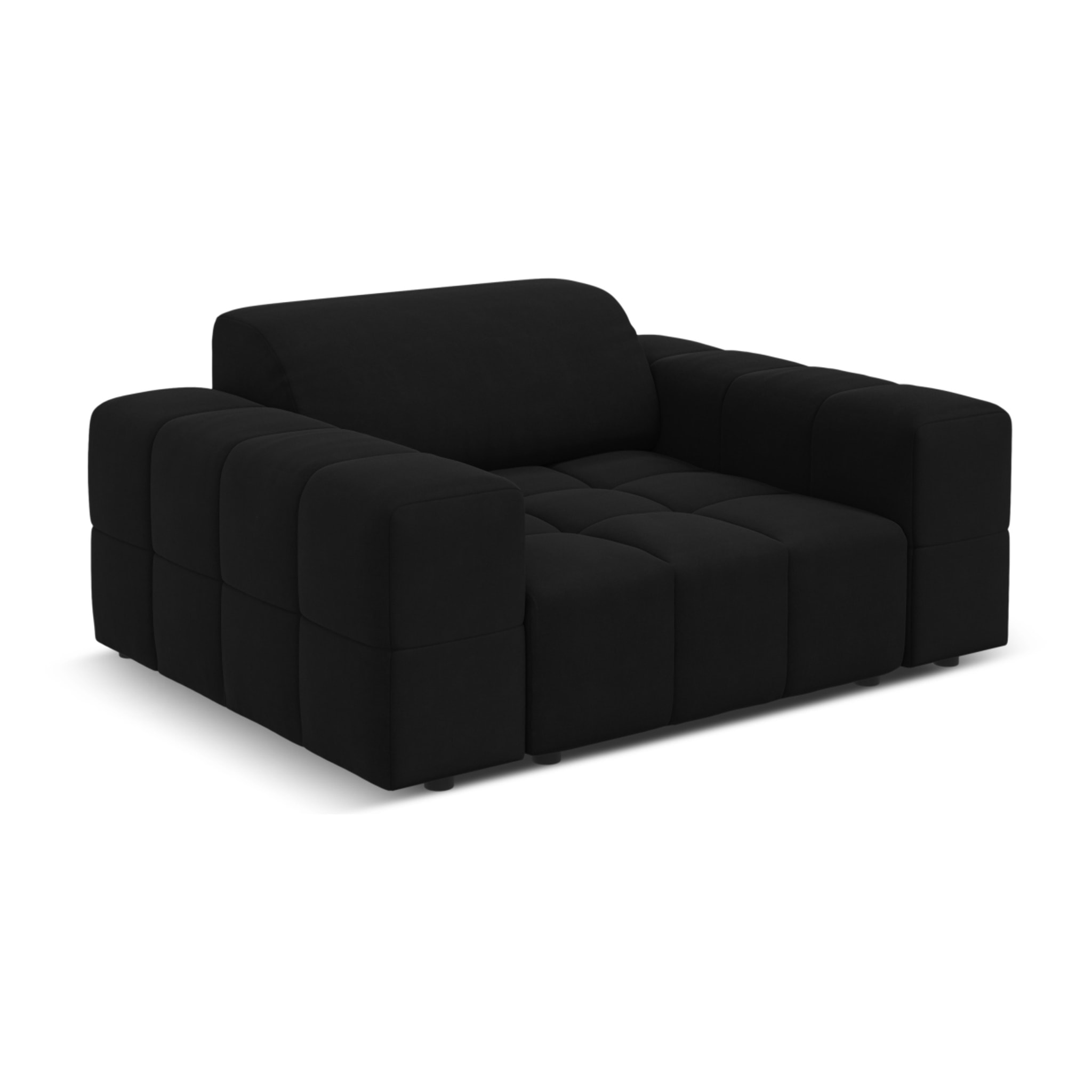 Fauteuil "Luc" en velours noir