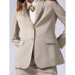 Oltre - Blazer fluido misto viscosa - Beige