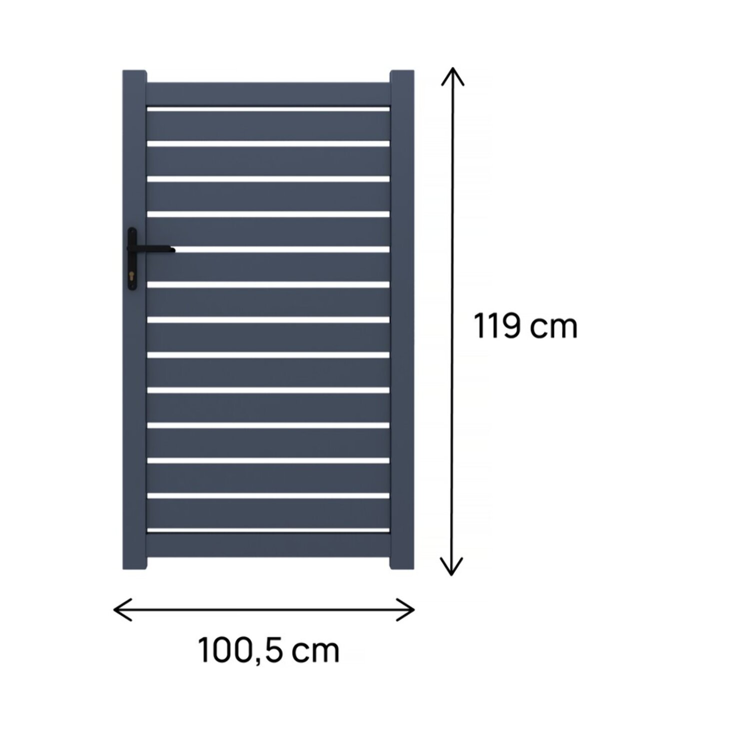 Portillon aluminium semi-ajouré "Malo" - 100 x 120 cm  - Gris