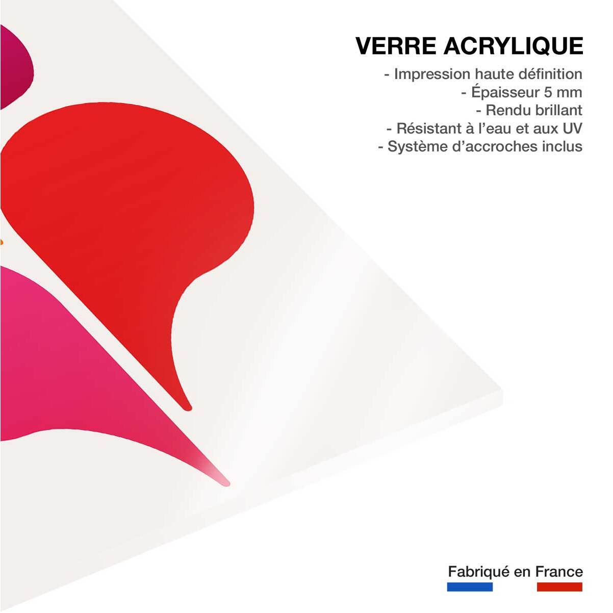 Tableau seventies pink Tableau plexiglas