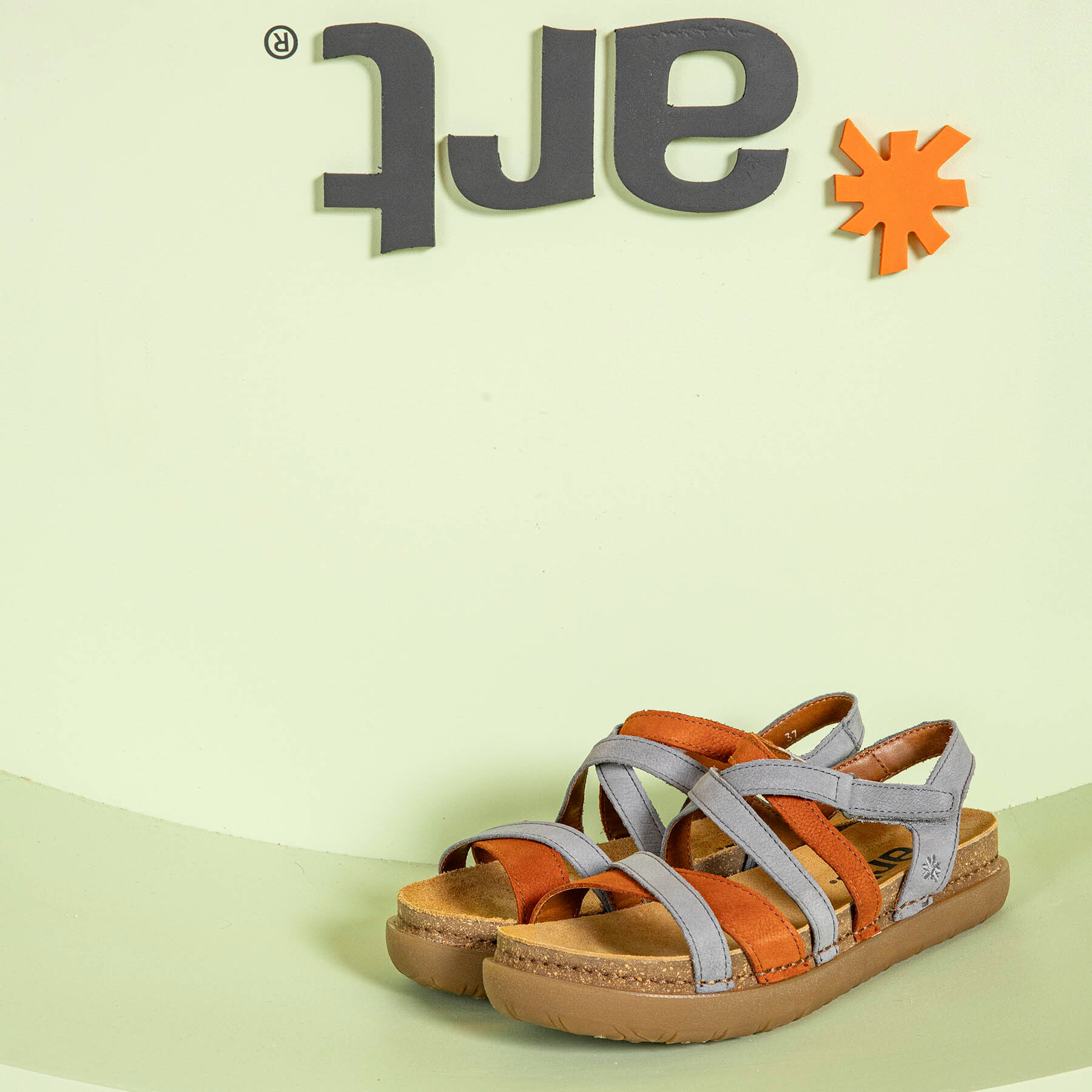 Sandalias 1714 MULTI DENIM-DARK ORANGE /RHODES color Denim-dark orange