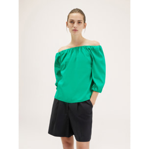 Motivi - Blusa con scollo elastico off-shoulder - Verde