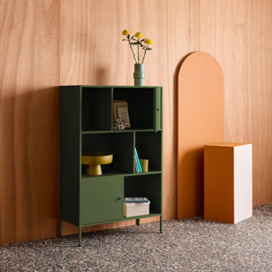 Buffet, meuble de rangement industriel métal 6 compartiments OKLAHOMA