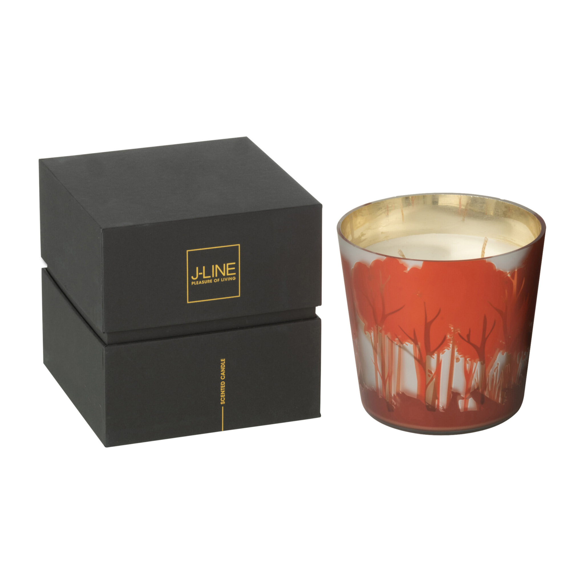 J-Line bougie parfumée Noa Forêt - rouge/or - small - 50H