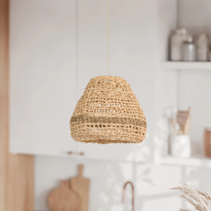 Abat-jour en feuille de palmier et posidonie ∅ 28cm - Biga