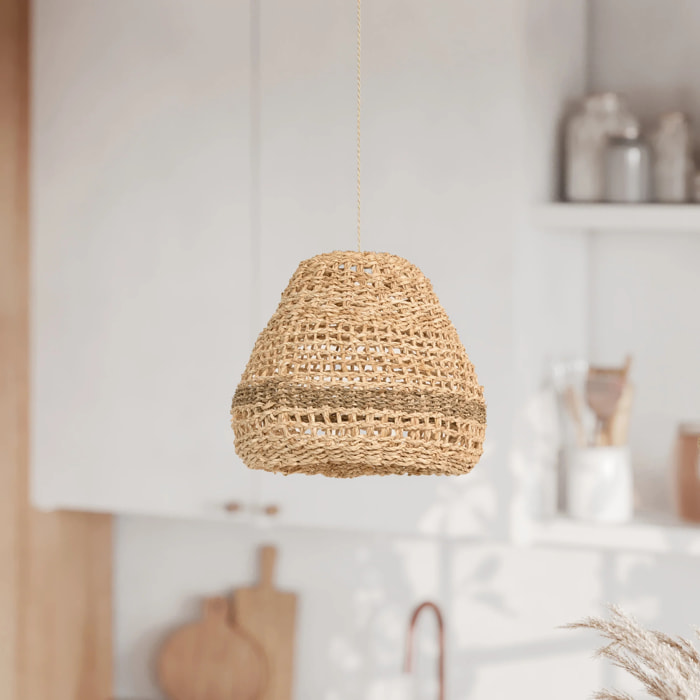 Abat-jour en feuille de palmier et posidonie ∅ 28cm - Biga