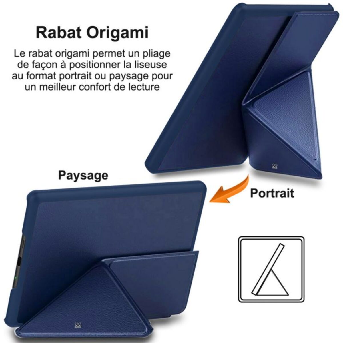 Etui IBROZ Origami Kindle Paperwhite 2024 7p bleu