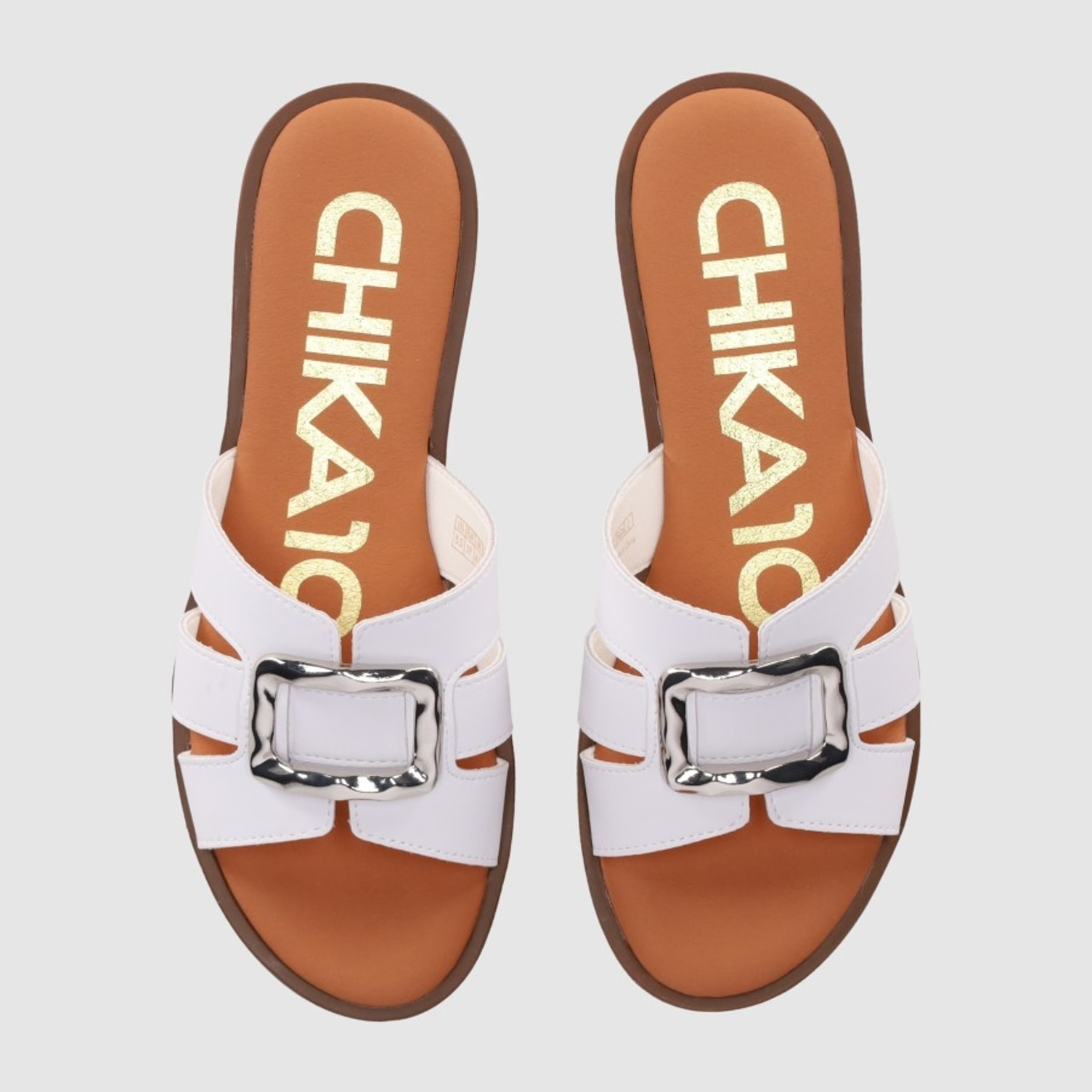 Sandalias de Piel - Blanco - Tacón: 1 cm