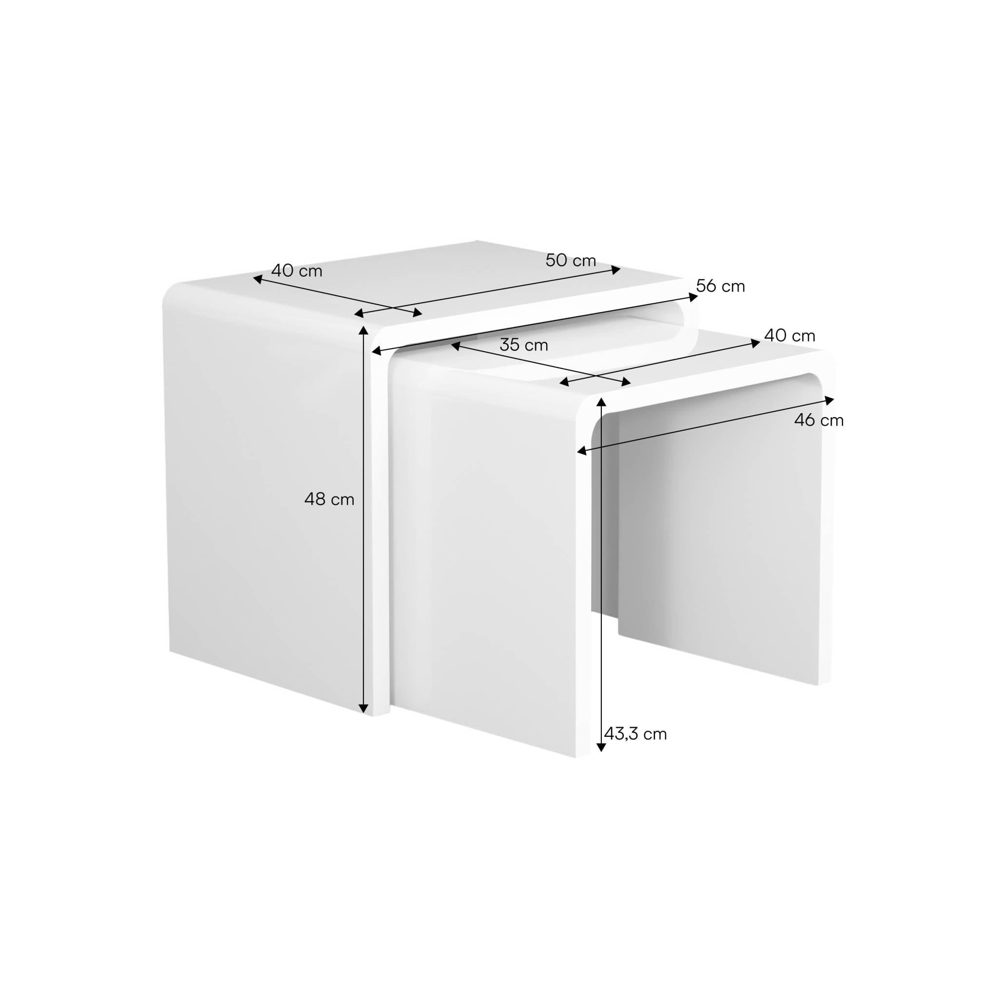 Tables gigognes finition glossy NOLA