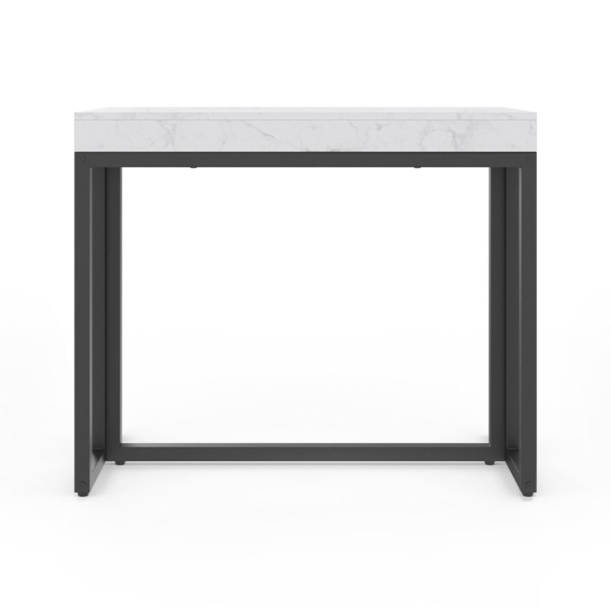 Console-table à manger extensible Glam effet marbre blanc 235cm