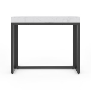 Console-table à manger extensible Glam effet marbre blanc 235cm