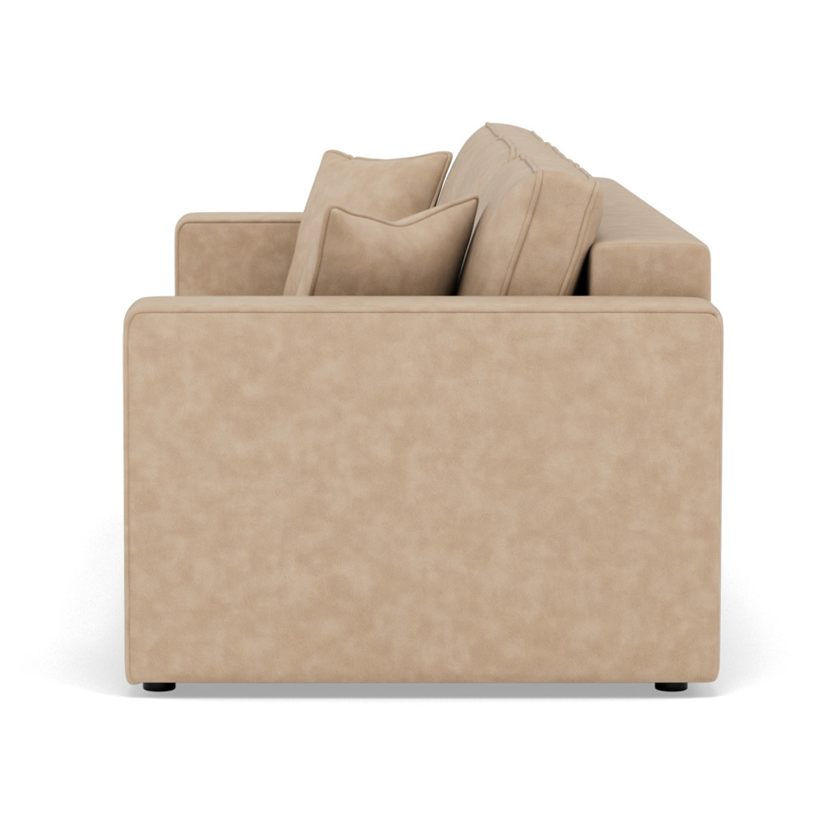 Topaze - canapé droit 3 places convertible avec coffre en simili - Beige