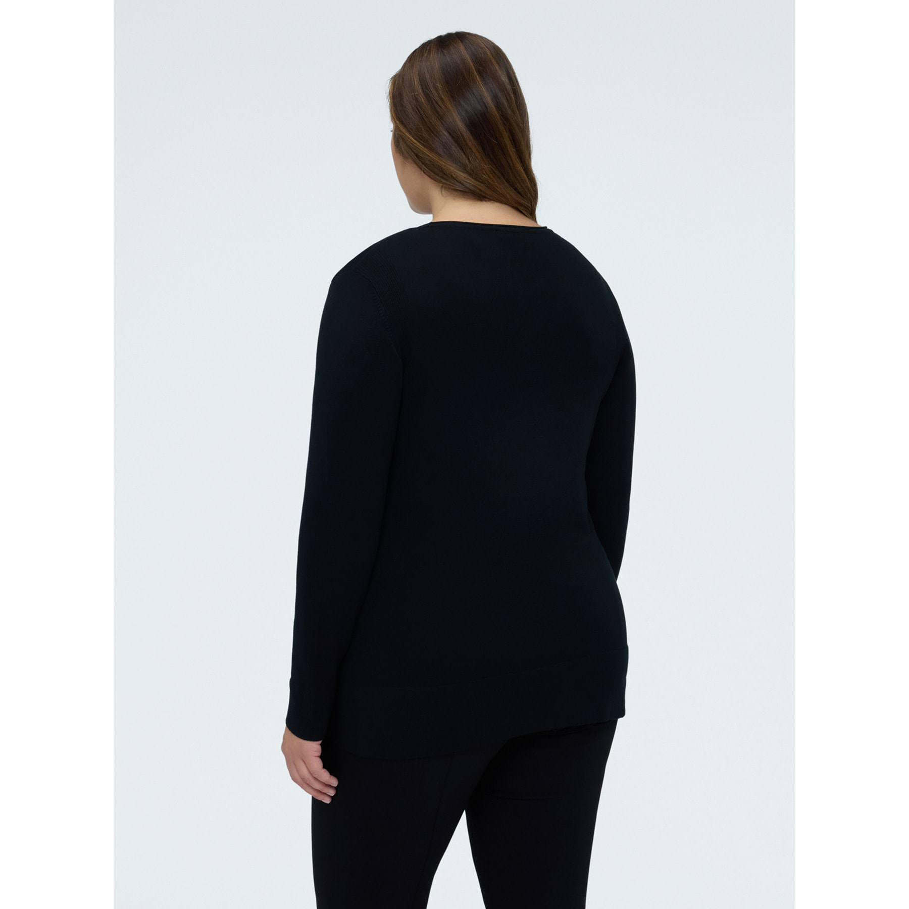 Fiorella Rubino - Camiseta de cuello redondo en mezcla de viscosa - Negro