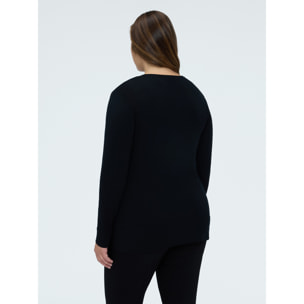 Fiorella Rubino - Camiseta de cuello redondo en mezcla de viscosa - Negro