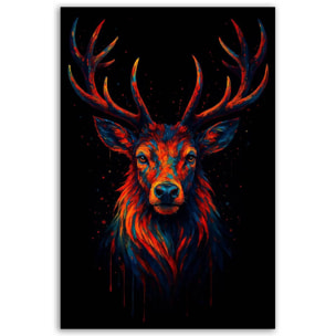 Tableau cerf rouge profond Toile imprimée