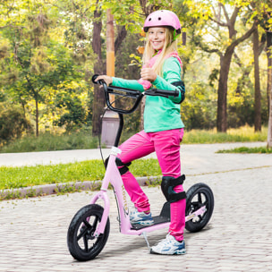 Patinete para Niños con Ruedas Grandes Freno Manillar Ajustable en Altura Rosa