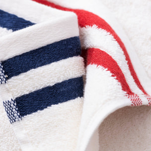 Set de 4 toallas de baño (2x toalla manos 50x90cm + 2x toalla ducha 70x140cm) 100% algodón 500gsm blanco crudo el ganso