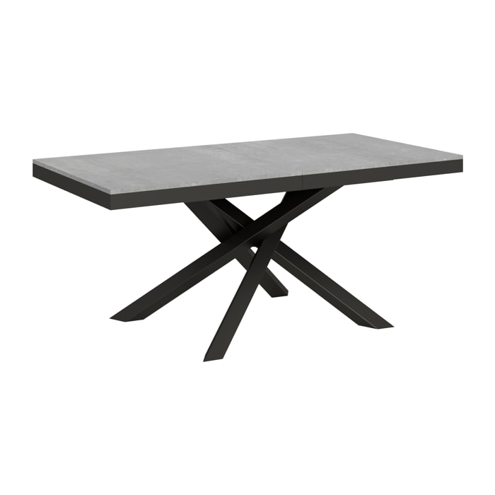 Table extensible 90x180/440 cm Volantis Evolution Gris Béton cadre Anthracite